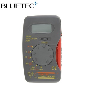 블루텍 BT-300 포켓형 디지털 테스터 부저기능 소수점자리 체크 리드선 포함 멀티테스터기